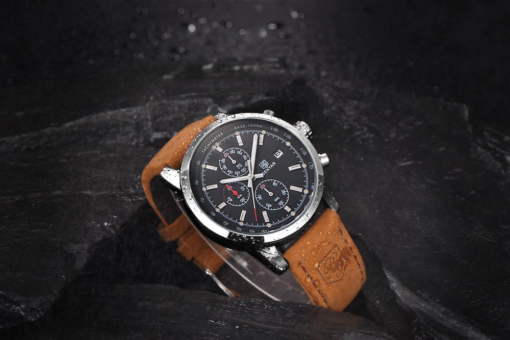 Srebrno-czarny zegarek Benyar BY5102