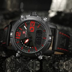 Zegarek NaviForce Top czarny czerwony 7