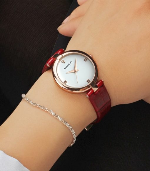 Zegarek Sanda Diamond czerwony biały