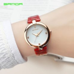 Zegarek Sanda Diamond czerwony biały