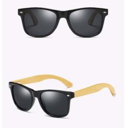 Drewniane okulary przeciwsłoneczne C02- czarne - bambus 1