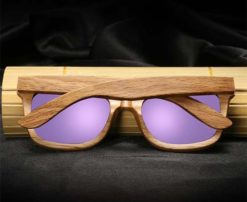 Drewniane okulary przeciwsłoneczne B03- fioletowe - dąb 1