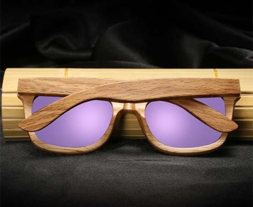 Drewniane okulary przeciwsłoneczne B03- fioletowe – dąb