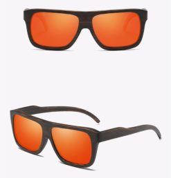 Drewniane okulary przeciwsłoneczne B04- pomarańczowe - bambus 1