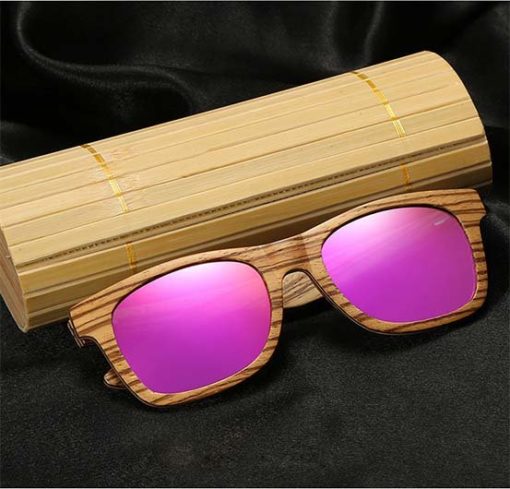 Drewniane okulary przeciwsłoneczne B05- fioletowe – zebrano