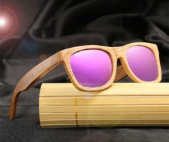 Drewniane okulary przeciwsłoneczne B03- fioletowe - dąb 2