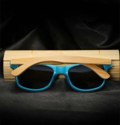 Drewniane okulary przeciwsłoneczne C01- niebieskie - bambus 4