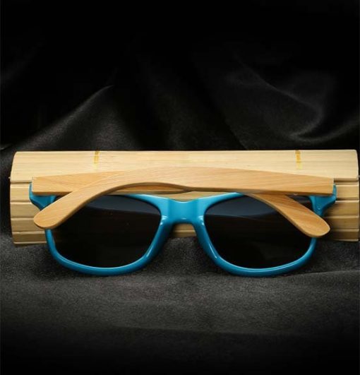 Drewniane okulary przeciwsłoneczne C01- niebieskie – bambus