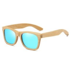 Drewniane okulary przeciwsłoneczne B03- niebieskie – dąb