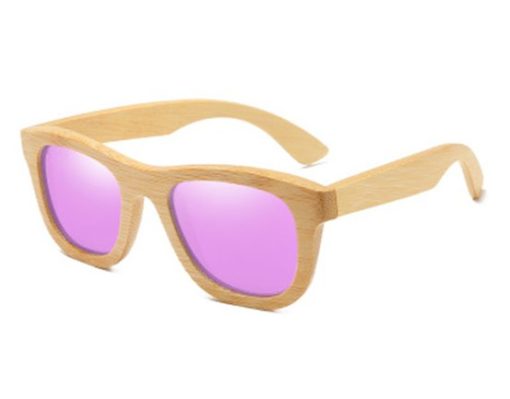 Drewniane okulary przeciwsłoneczne B06- fioletowe – bambus