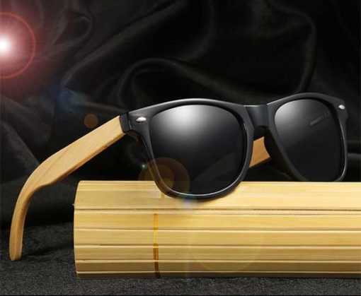 Drewniane okulary przeciwsłoneczne C02- czarne – bambus