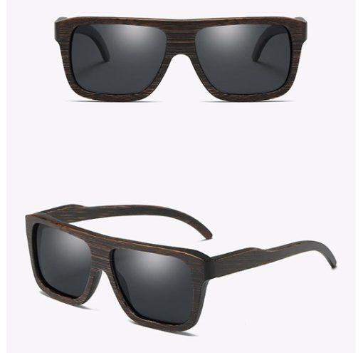 Drewniane okulary przeciwsłoneczne B04- czarne – bambus