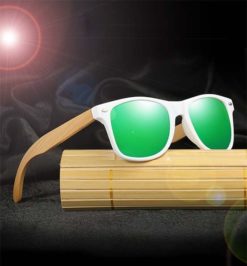 Drewniane okulary przeciwsłoneczne C03- zielone - bambus 3