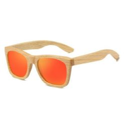 Drewniane okulary przeciwsłoneczne B03- pomarańczowe – dąb