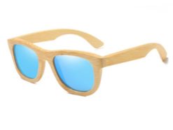 Drewniane okulary przeciwsłoneczne B06- niebieskie – bambus