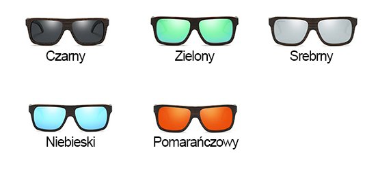 drewniane okulary kolory