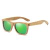Drewniane okulary przeciwsłoneczne B03- zielone – dąb