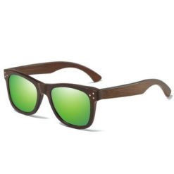 Drewniane okulary przeciwsłoneczne B01- zielone – bambus