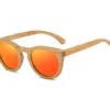 Okulary drewniane damskie B08 Pomarańczowe