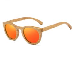Drewniane okulary przeciwsłoneczne B08- pomarańczowe – dąb