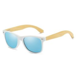 Drewniane okulary przeciwsłoneczne C03- niebieskie – bambus