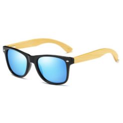 Drewniane okulary przeciwsłoneczne C02- niebieskie – bambus