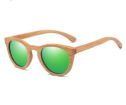 Drewniane okulary przeciwsłoneczne B08- zielone – dąb