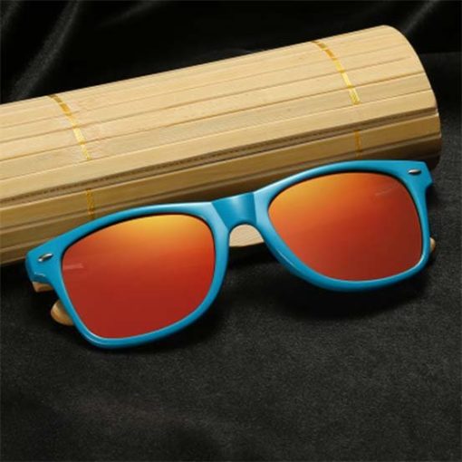 Drewniane okulary przeciwsłoneczne C01- pomarańczowe – bambus