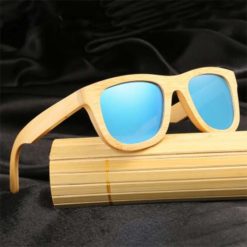 Drewniane okulary przeciwsłoneczne B06- niebieskie - bambus 2