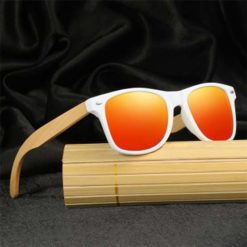 Drewniane okulary przeciwsłoneczne C03- pomarańczowe - bambus 2