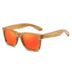 Drewniane okulary przeciwsłoneczne B02- pomarańczowe – zebrano