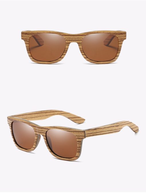 Drewniane okulary przeciwsłoneczne B05- brązowe – zebrano