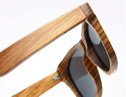 okulary z drewna zebrano detal 3
