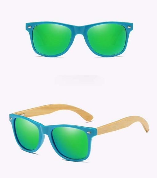 Drewniane okulary przeciwsłoneczne C01- zielone – bambus