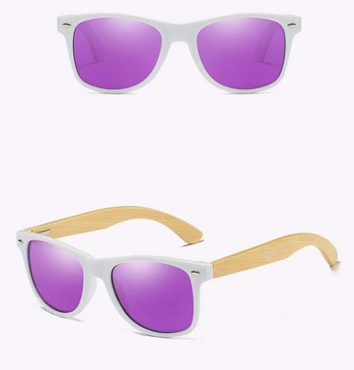 Drewniane okulary przeciwsłoneczne C03- fioletowe – bambus