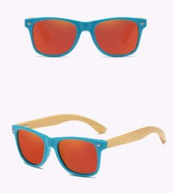 Drewniane okulary przeciwsłoneczne C01- pomarańczowe - bambus 1