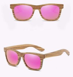 Drewniane okulary przeciwsłoneczne B05- fioletowe - zebrano 1