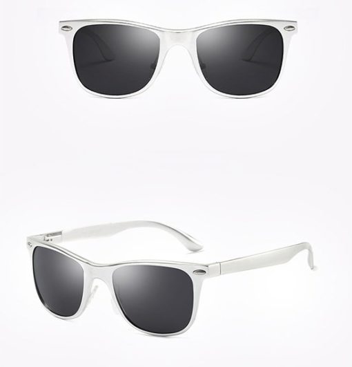 Okulary przeciwsłoneczne aluminiowe M04- srebrno-czarne