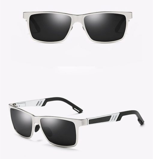 Okulary przeciwsłoneczne aluminiowe M01- srebrno czarne