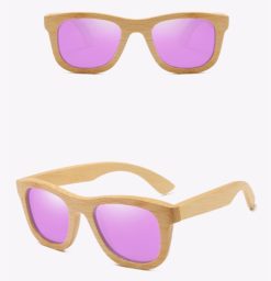 Drewniane okulary przeciwsłoneczne B06- fioletowe - bambus 1