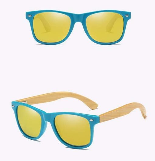 Drewniane okulary przeciwsłoneczne C01- żółte – bambus