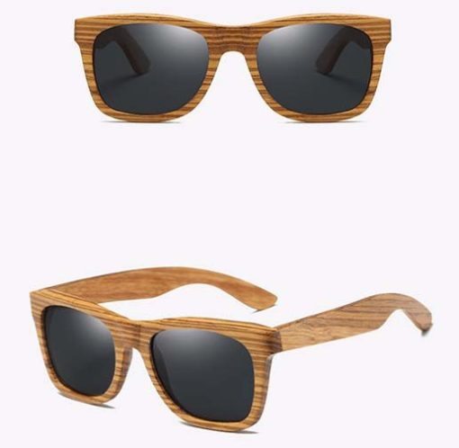 Drewniane okulary przeciwsłoneczne B02- czarne – zebrano