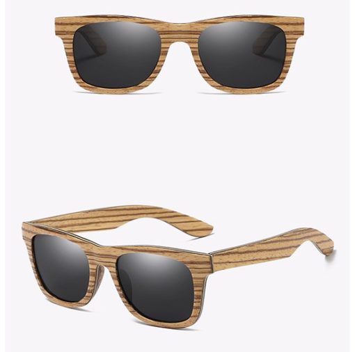 Drewniane okulary przeciwsłoneczne B05- czarne – zebrano