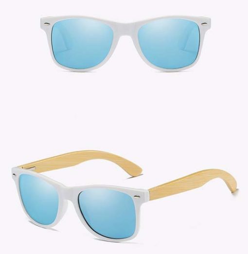 Drewniane okulary przeciwsłoneczne C03- niebieskie – bambus