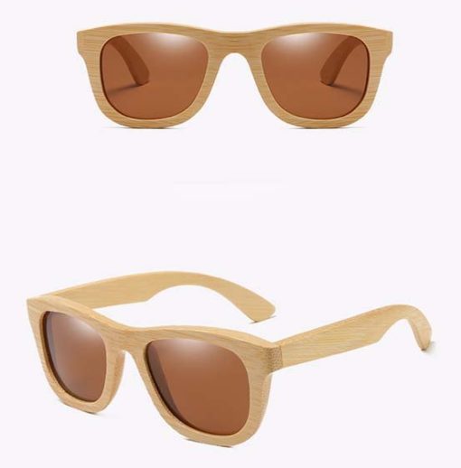 Drewniane okulary przeciwsłoneczne B06- brązowe – bambus