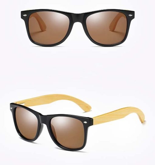 Drewniane okulary przeciwsłoneczne C02- brązowe – bambus