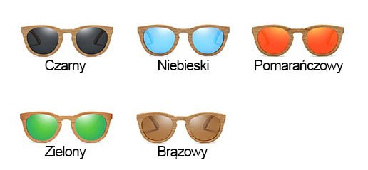 Drewniane okulary kolory