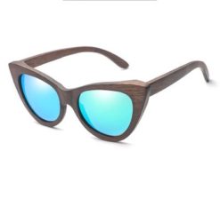 Drewniane okulary przeciwsłoneczne B09- zielone - bambus 2