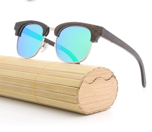 Drewniane okulary przeciwsłoneczne B11 -zielone – bambus