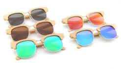 Drewniane okulary przeciwsłoneczne B10-zielone - bambus 5